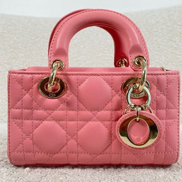 Authentic Dior Lady D-Joy Micro Bag Pink Cannage Lambskin - Picture 14 of 14